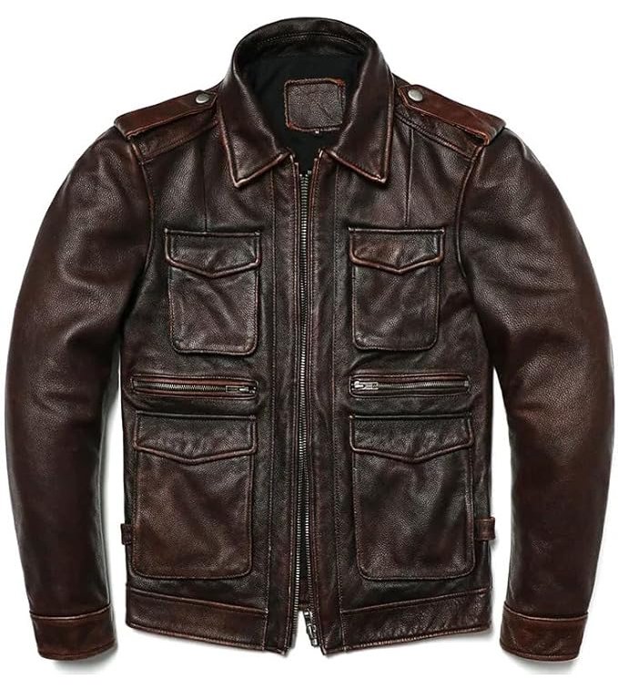 Brown Vintage Slim Fit Rider jacket