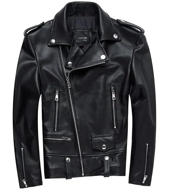 Natural Slim Fit Rider Leather Jacket