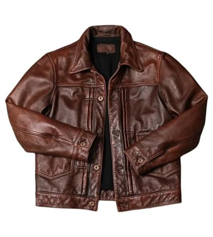 Retro Distressed Motorcycle Jacket