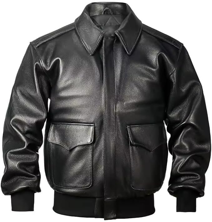 Black A2 Flight Bomber Pilot Jacket