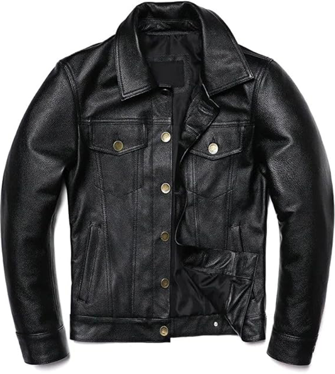 Slim Fit Bomber Riding Leather Coat