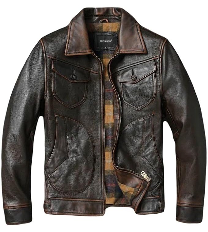 Distressed Dual-Tone Rider Jacket
