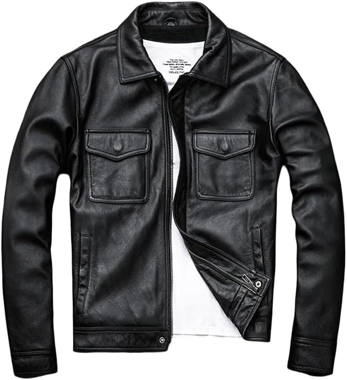 Slim Fit Vintage Biker Leather Jacket