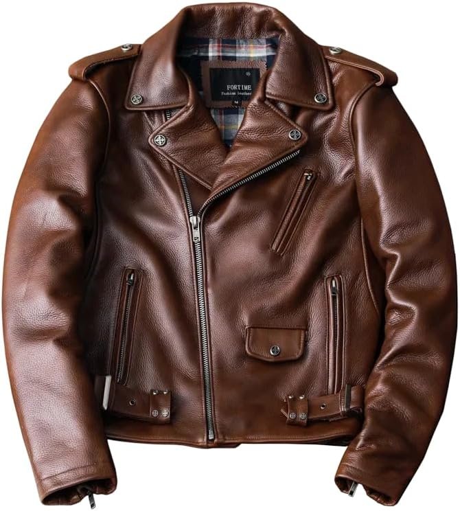 Brown Slim Fit Motorcycle Jacket
