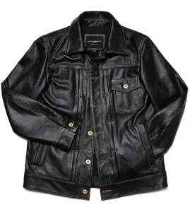 men black leather jacket