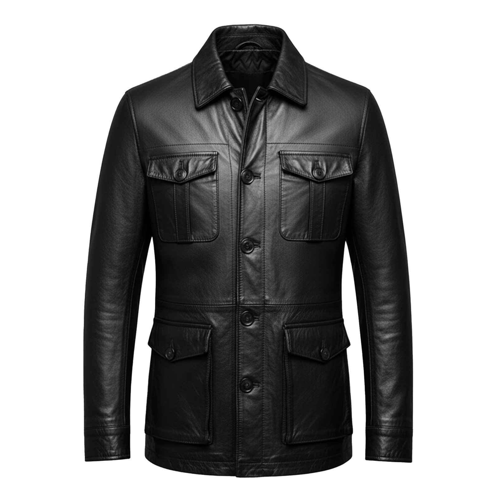 Maavoo jackets slim fit casual leather rider jacket men
