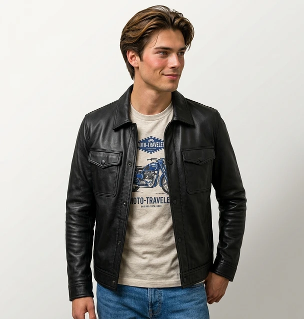 Trucker Casual Leather Jacket