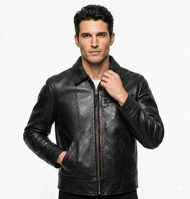 mens classic leather jacket