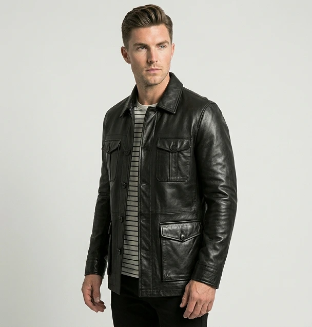 Safari Black Leather jacket