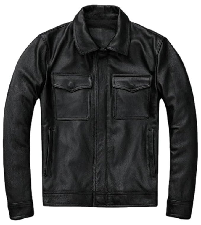 Winter Motorcycle Leather Biker Jacket
