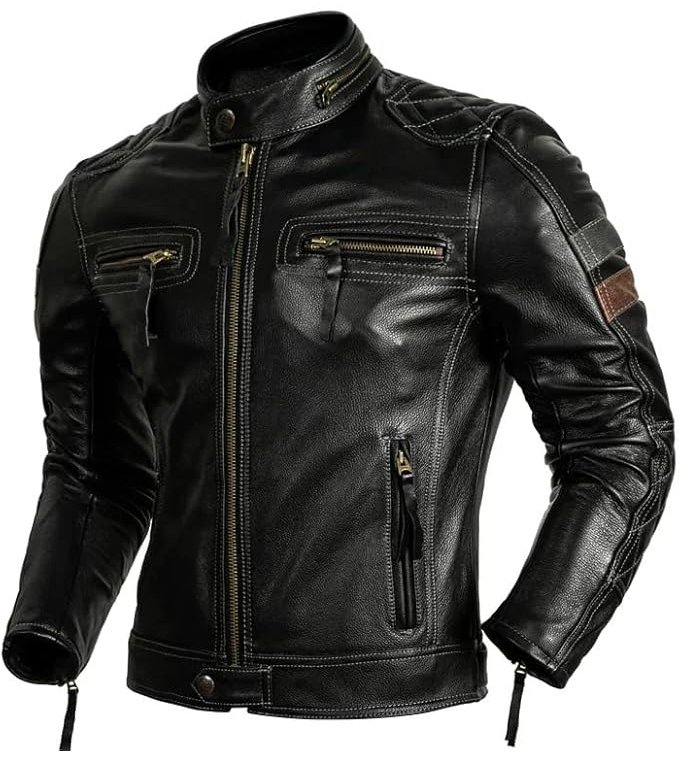 Vintage Black Slim Fit Rider Jacket
