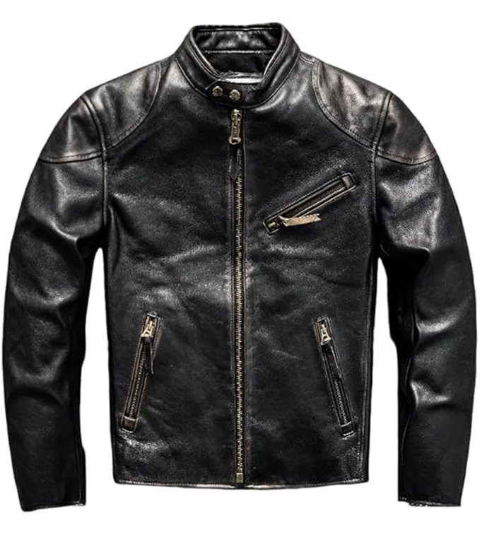 Retro Black Slim Fit Biker Jacket