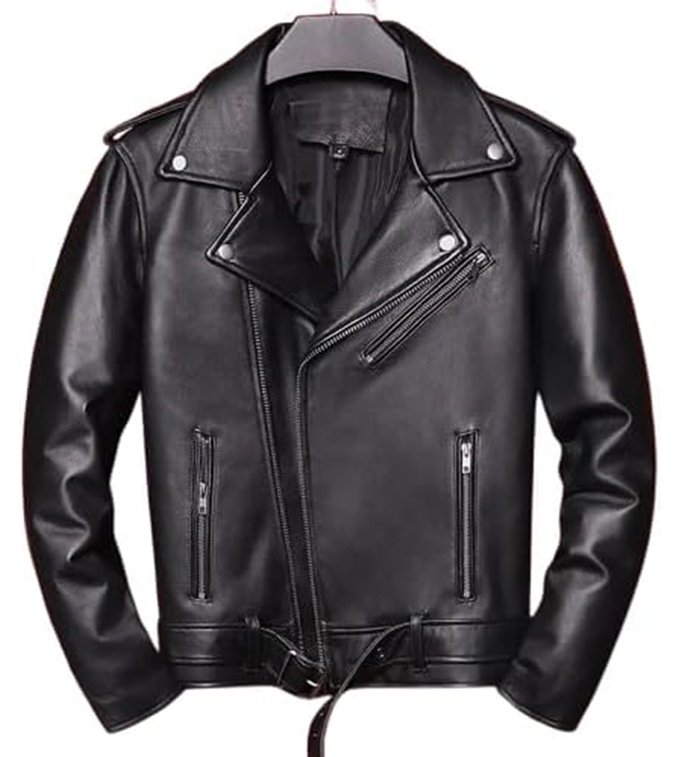 Black Slim Fit Biker Zipper Jacket
