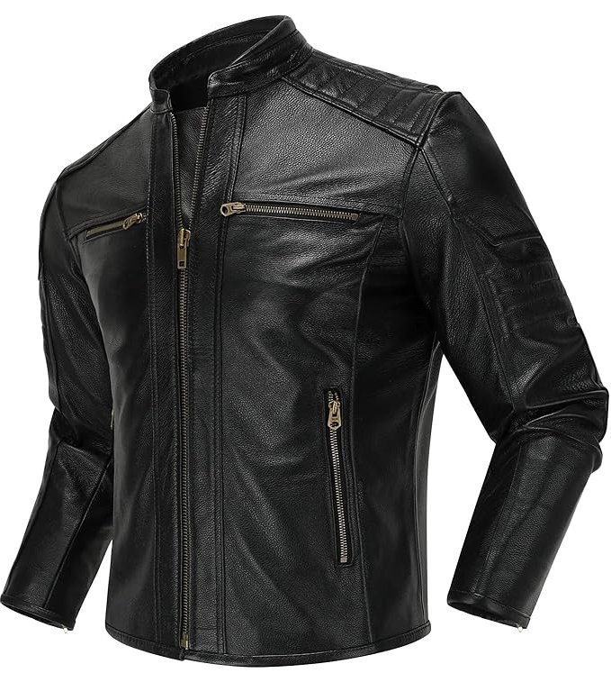 Vintage Stand Collar Biker Jacket