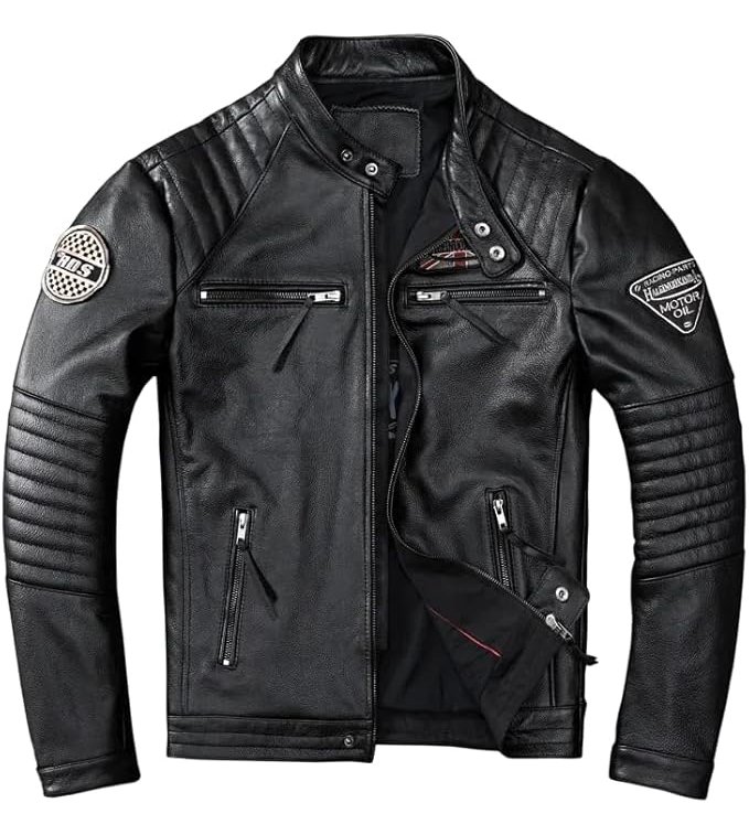 short slim fit motorcycle jacket