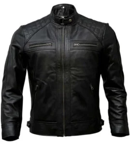 distressed leather jacket