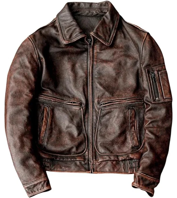 mens brown leather jacket
