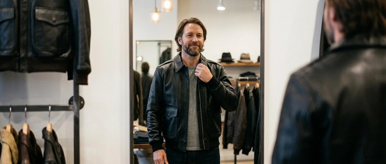 bomber leather jacket